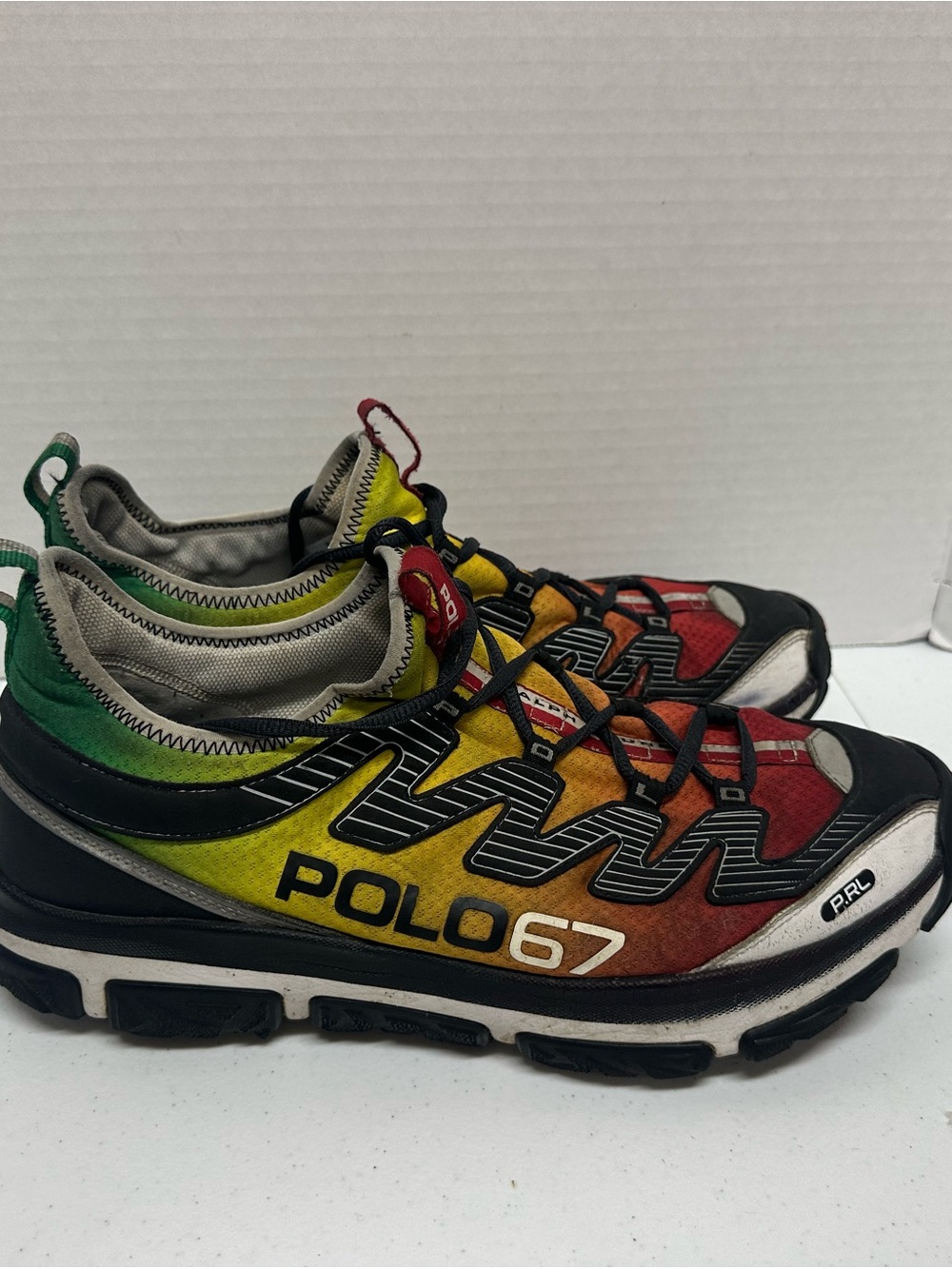 Polo Ralph Lauren POLO67 PRL Trail Sneakers Rainbow Men’s 11.5
